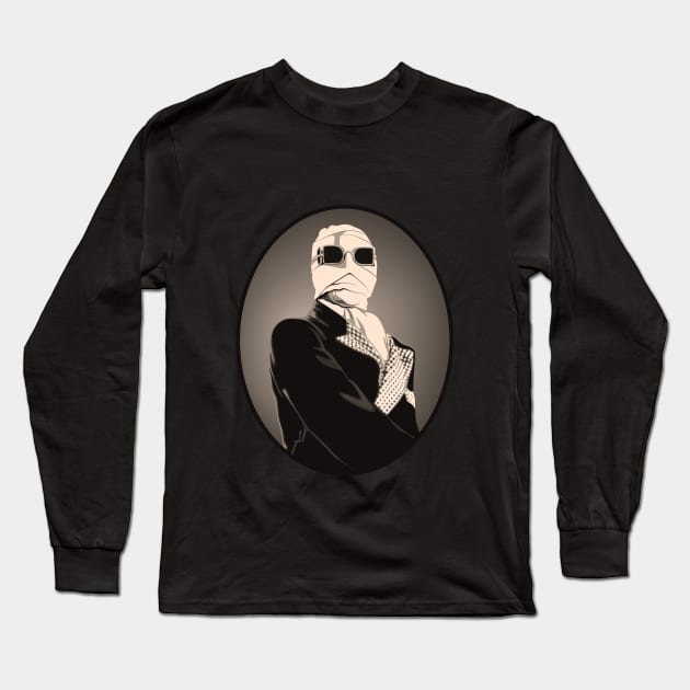 The Invisible Man Portrait (Sepia) Long Sleeve T-Shirt by PlaidDesign